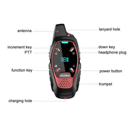LED Display USB Charging Wireless Handheld Small Mini Walkie Talkie, A13 (Green), A13 (Blue), A13 (Black), A13 (White), A13 (Grey), A13 (Red)