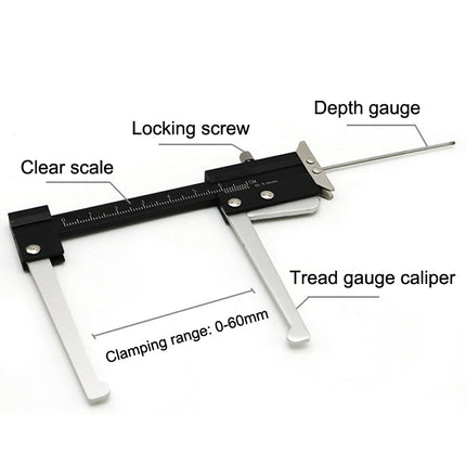Multi-function Tire Patterns Deep Ruler Brake Disc Thickness Measuring Tools, Measuring Tools