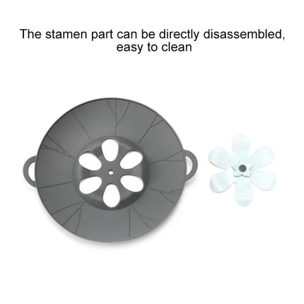 Silicone Flower Spill-proof Pot Lid Rotatable Pot Lid Kitchen Gadget, Size:, 23cm Yellow, 23cm Gray, 29cm Yellow, 29cm Gray
