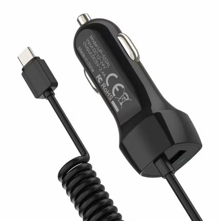 522AL Fast Charging With Cable Car Charging, Output Interface:, 8 Pin (Black), 8 Pin (White), Type-C/USB-C (Black), Type-C/USB-C (White), Micro USB (Black), Micro USB (White)