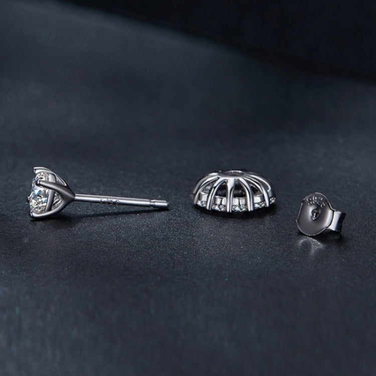 Sterling Silver S925 Round Moissanite Detachable Stud Earrings