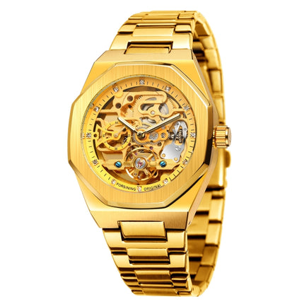 FORSINING F980 Luminous Three Eye Six Shot Weekly Steel Belt Men Fully Automatic Mechanical Watch
