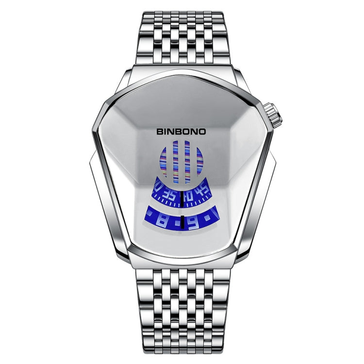 BINBOND Locomotive Concept Steel Belt Watch Men Live Black Technology Watch, Steel Belt Black Stee Blue Face, Steel Belt Black Steel White Face, Steel Belt White Steel Blue Face, Steel Belt White Steel White Face, Steel Belt Blue Steel Blue Face�������...