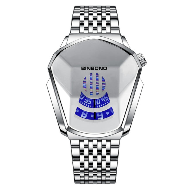 BINBOND Locomotive Concept Steel Belt Watch Men Live Black Technology Watch, Steel Belt White Steel White Face, Steel Belt Blue Steel Blue Face, Steel Belt Full Gold-Blue Face, Steel Belt Full Gold Gold Face, Steel Belt Black Stee Blue Face            ...