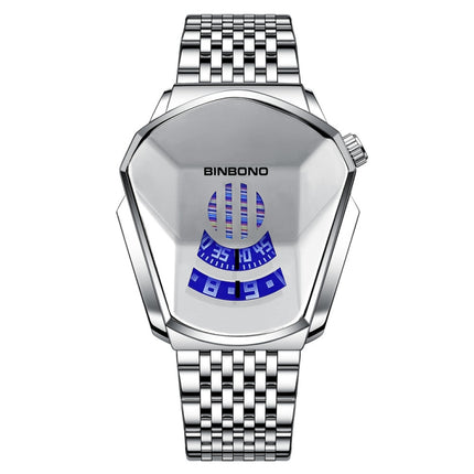 BINBOND Locomotive Concept Steel Belt Watch Men Live Black Technology Watch, Steel Belt Full Gold-Blue Face, Steel Belt Full Gold Gold Face, Steel Belt Black Stee Blue Face, Steel Belt White Steel Blue Face, Steel Belt White Steel White Face           ...
