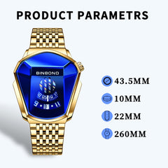 BINBOND Locomotive Concept Steel Belt Watch Men Live Black Technology Watch, Steel Belt Black Stee Blue Face, Steel Belt Black Steel White Face, Steel Belt White Steel Blue Face, Steel Belt White Steel White Face, Steel Belt Blue Steel Blue Face�������...
