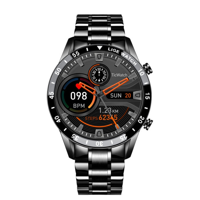 LIGE 0175 Bluetooth Step Perseverance Detection Smart Watch, Style:, Steel Belt (Black), Steel Belt (Silver), Mesh Belt (Black), Mesh Belt (Silver)