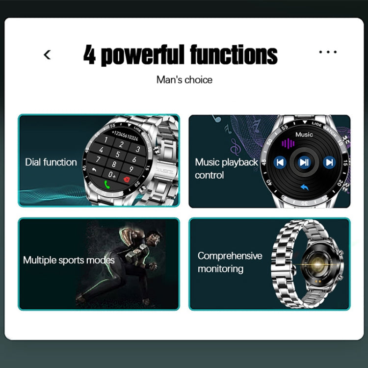 LIGE 0175 Bluetooth Step Perseverance Detection Smart Watch, Style: