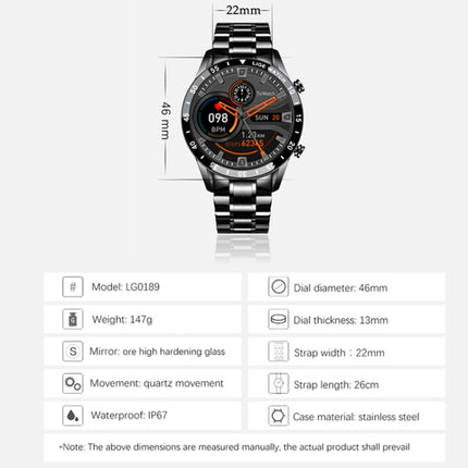 LIGE 0175 Bluetooth Step Perseverance Detection Smart Watch, Style: