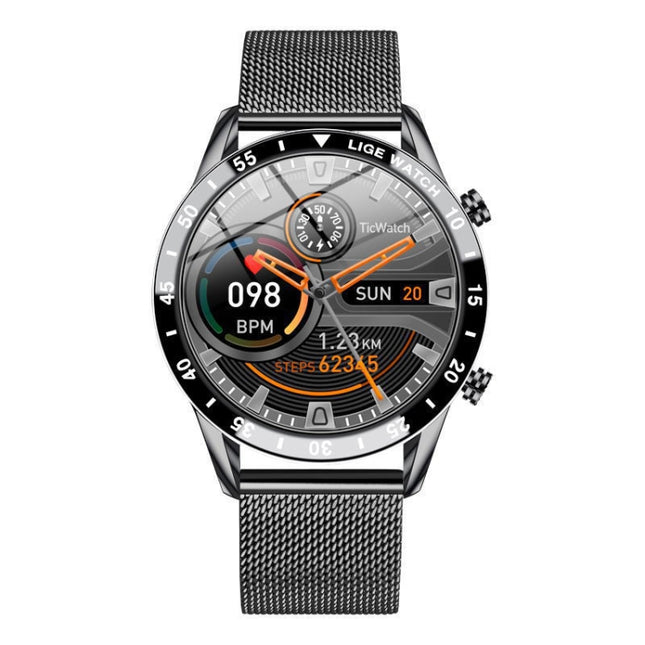 LIGE 0175 Bluetooth Step Perseverance Detection Smart Watch, Style:, Steel Belt (Black), Steel Belt (Silver), Mesh Belt (Black), Mesh Belt (Silver)