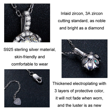 Sterling Silver S925 White Gold Plated Zircon Moissanite Necklace