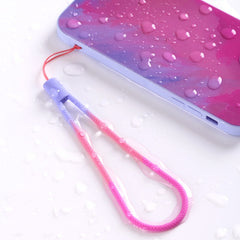 5pcs Silicone Cell Phone Lanyard Watercolor Woven Pattern Fan U Disk Strap, Spring Sakura, Winter Snow, Slurry, Green, Autumn Leaf Yellow, Purple Red