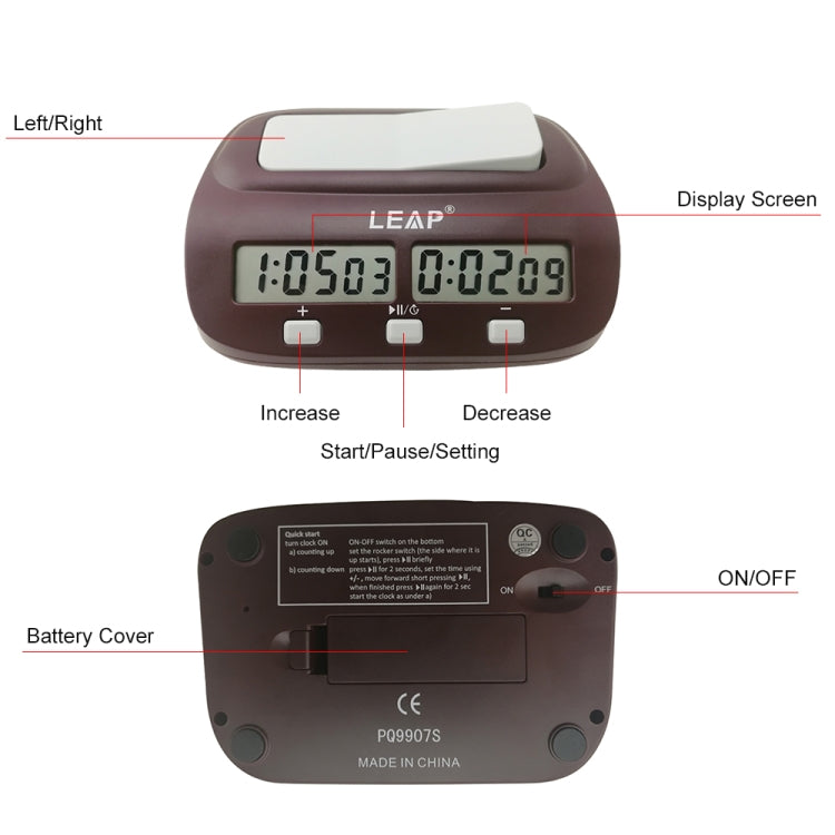 LEAP PQ9907S Chess Clock International Chess Go Clock