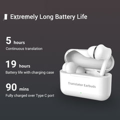 M6 Multi-country Mutual Translation Smart Bluetooth Translation Earphone Supports 127 Languages, M6 White