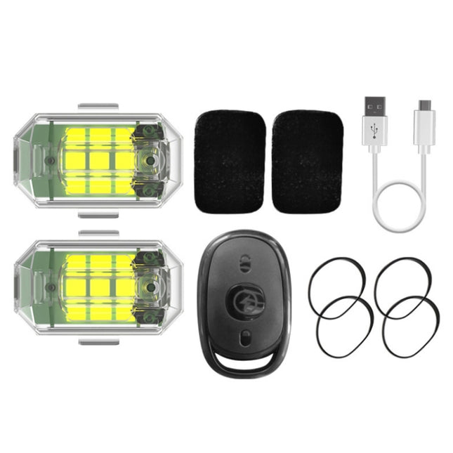 Remote Control LED Car Modified Electric Car Warning Tail Light, 1 Light+1 RC, 2 Light +1 RC