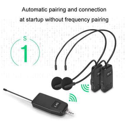 Amplificador de auriculares con micrófono de solapa inalámbrico UHF, uno para uno, uno para dos