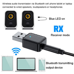 RX-TX-413 USB Bluetooth Receiving Launch 2 In 1 Adapter, RX-TX-413 Black, RX-TX-413 White