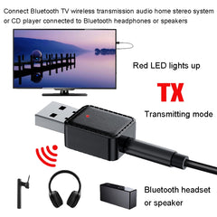 RX-TX-413 USB Bluetooth Receiving Launch 2 In 1 Adapter, RX-TX-413 Black, RX-TX-413 White