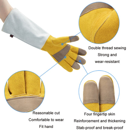 Leather Extended Thick Gardening Gloves Welder Work Gloves, Gold Original White L, Gold White M, Gold White L, Gold White XL