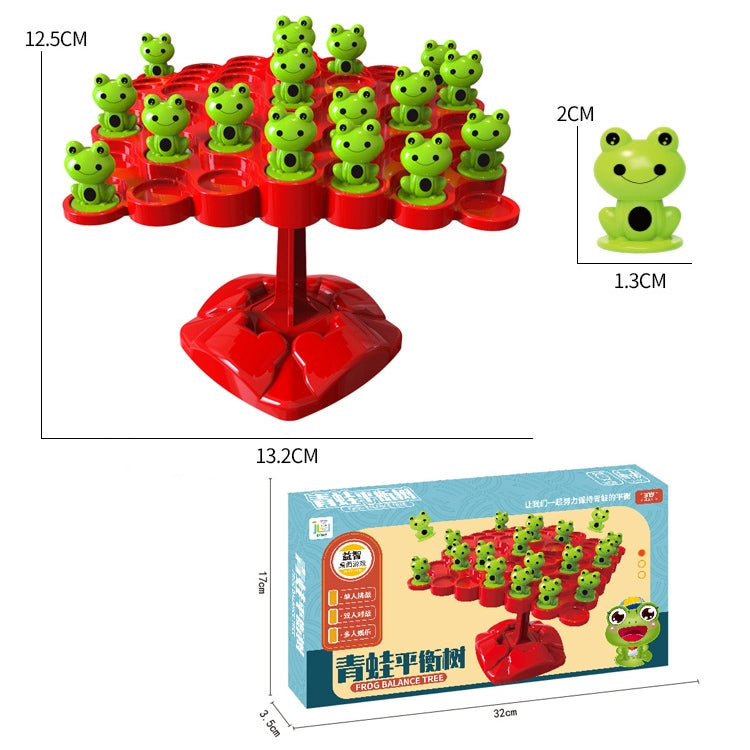 Children Stacking Fun Double Interactive Balance Top Tower, Style:, Frog English Color Box Balance Tree, Frog Balance Battle