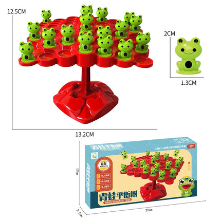 Children Stacking Fun Double Interactive Balance Top Tower, Style:, Frog English Color Box Balance Tree, Frog Balance Battle