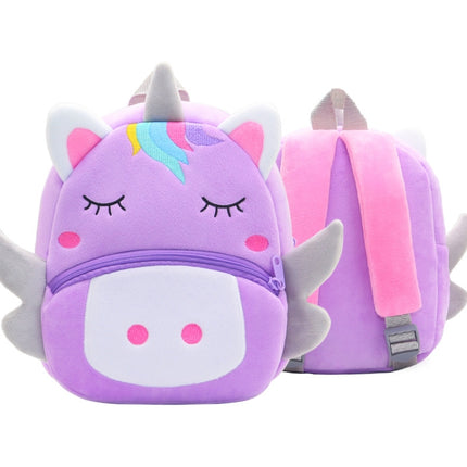 Zoo Series Plush Backpack Cute Children School Bag Shoulder Bag, Butterfly, Red Monkey, Penguin, Black Cat, White Cat, Mouth Dinosaur, Purple Unicorn, Platypus Yellow, Platypus Blue, Scarberry, Hedgehog, Lamb, Alpaca, Orangutan, Crocodile, Shaggy Dog  ...