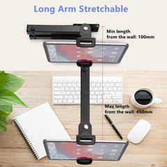 Wall Mount Tablet Cell Phone Stand Long Arm Stretchable Holder for 4-13 inch Devices, Stretchable Tablet  Bracket 2