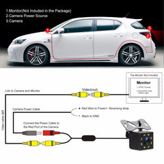 R0003 LED Fill Light External Reversing Video Camera HD Night Vision CCD Car Camera