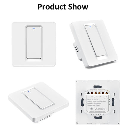 Tuya ZigBee Smart Single-fire Zero-fire Sharing Switch Phone Control Voice Panel EU Plug, Spec: