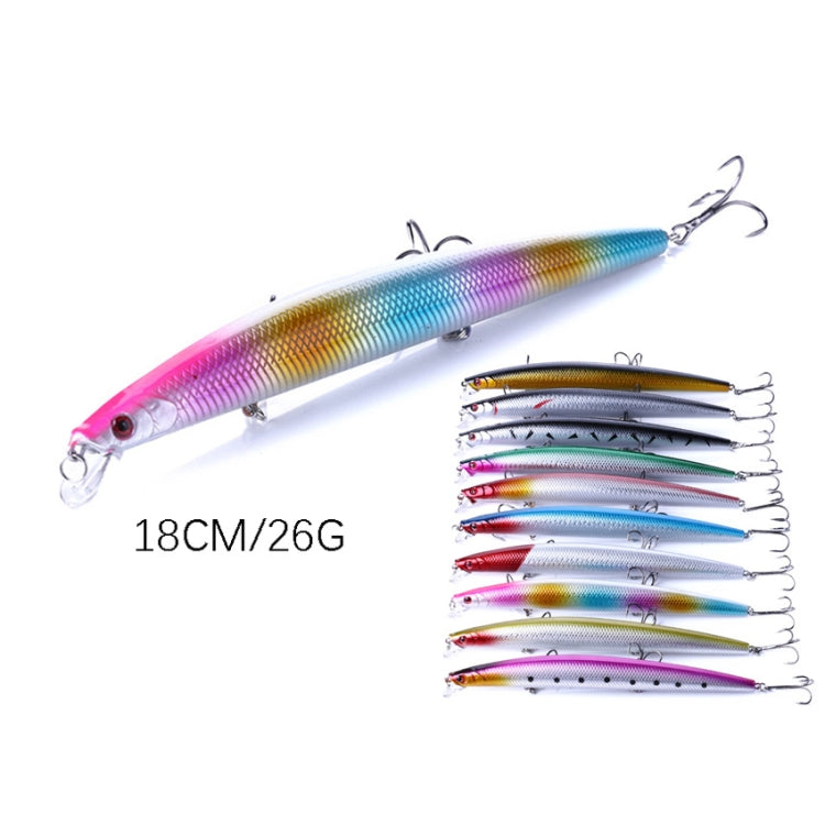 HENGJIA MI101 18cm 26g Long-distance Casting Sea Fishing Fake Lures Minnow Baits, MI101 (6), MI101 (8), MI101 (9), MI101 (10), MI101 (5), MI101 (1), MI101 (2), MI101 (3), MI101 (10 Colors)