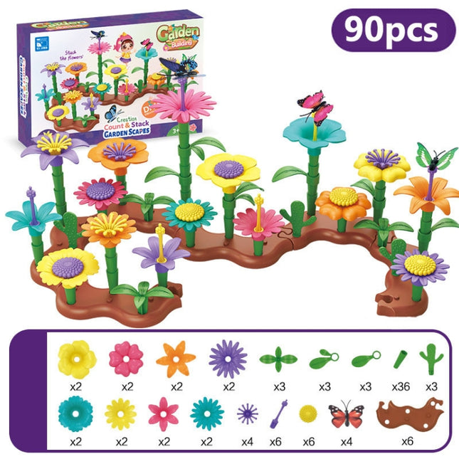 Children Intellectual Development DIY Assembly Flower Arrangement Toys, 54pcs/set, 90pcs/set, 144pcs/set, 224pcs/set, 272pcs/set