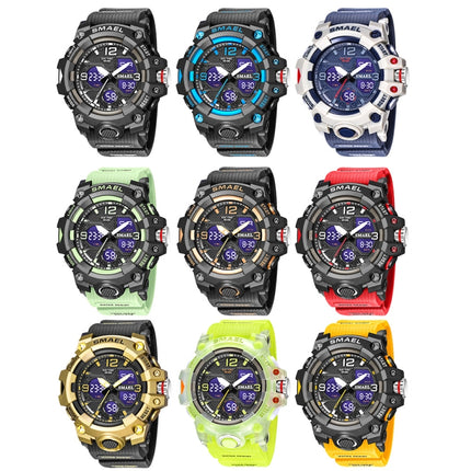 SMAEL 8008 Outdoor Sports Multifunctional Waterproof Luminous Men Watch