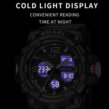 SMAEL 8008 Outdoor Sports Multifunctional Waterproof Luminous Men Watch