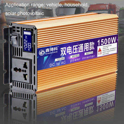 XINBOKE Universal Positive Wave Car Inverter Home Solar Inverter, 12V/24V 1500W To 220V 700W, 48V/60V 1500W To 220V 700W, 60V/72V 1500W To 220V 700W, 12V/24V 3000W To 220V 1200W, 48V/60V 3000W To 220V 1200W, 60V/72V 3000W To 220V 1200W