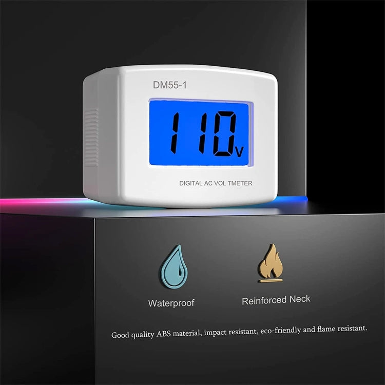 DM55-1 AC 110V- 220V LCD Digital Voltmeter Voltage Tester Detector Meter, DM55-1 US Plug, DM55-1 EU Plug