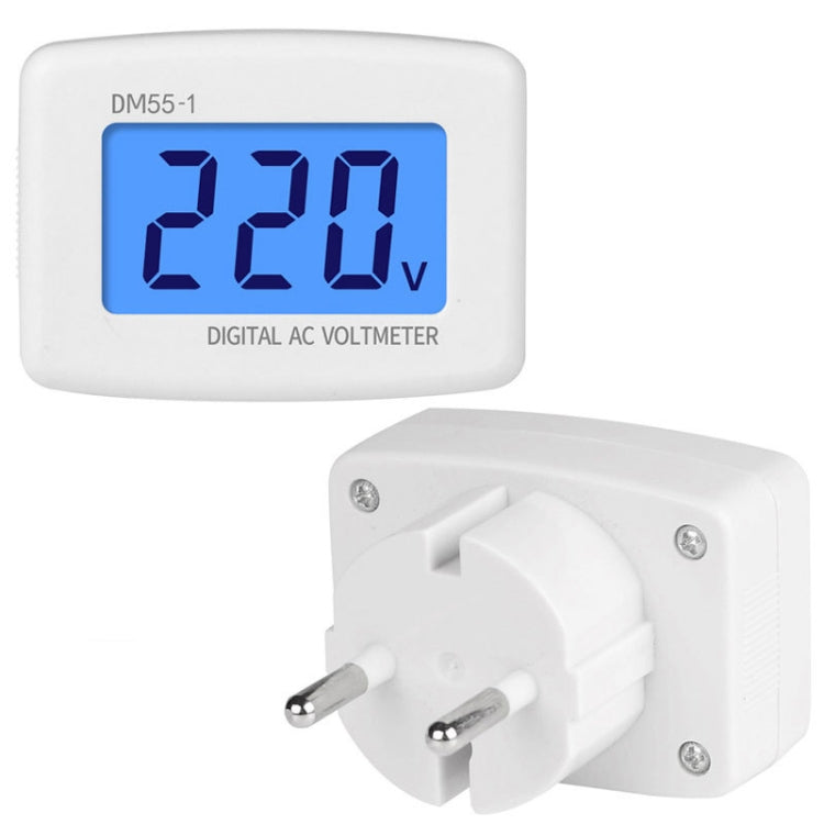 DM55-1 AC 110V- 220V LCD Digital Voltmeter Voltage Tester Detector Meter, DM55-1 US Plug, DM55-1 EU Plug