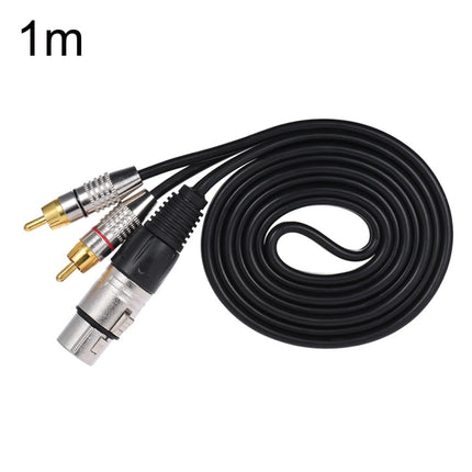 XLR Female To 2RCA Male Plug Stereo Audio Cable, Length:, 0.5m, 1m, 1.5m, 2m, 3m, 5m, 8m, 10m