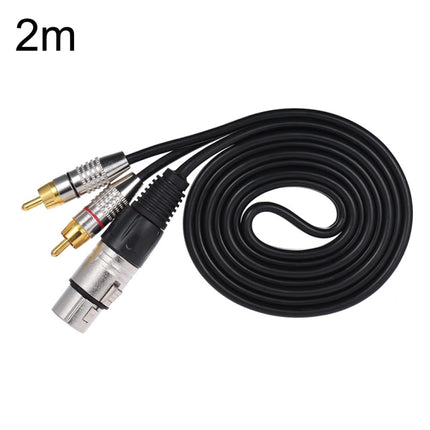 XLR Female To 2RCA Male Plug Stereo Audio Cable, Length:, 0.5m, 1m, 1.5m, 2m, 3m, 5m, 8m, 10m