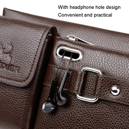 WEIXIER 8117 Men Sports Waist Bag Multi-Function Outdoor PU Bag, 8117 Brown, 8117 Black