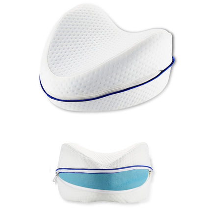 Body Memory Cotton Leg Pillow Sleeping Orthopedic Sciatica Back Hip Joint for Pain Relief, Heart White Inner, Heart Blue Inner