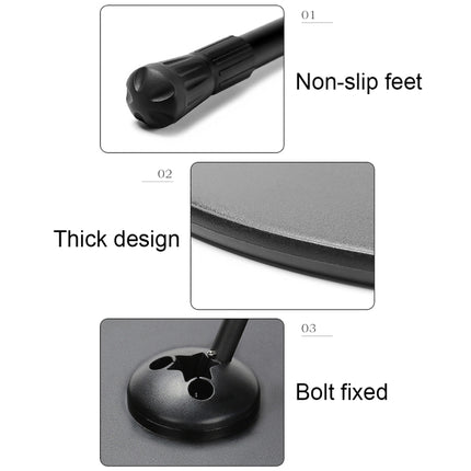 Outdoor Aluminum Alloy Folding Small Round Table Portable Liftable Camping Table, Black, Wood Color