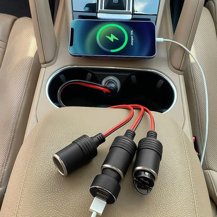 4 In 1 Auto High Power Cigarette Lighter Car Charger, 4 Holes Cigarette Lighter