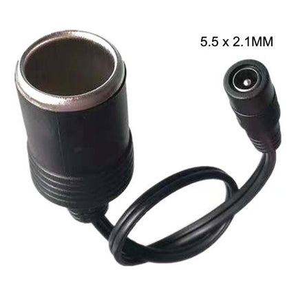 DC 5.5 x 2.1 mm Plug To Cigarette Lighter Mother Seat With DC Power Cord, DC 5.5 x 2.1mm Plug