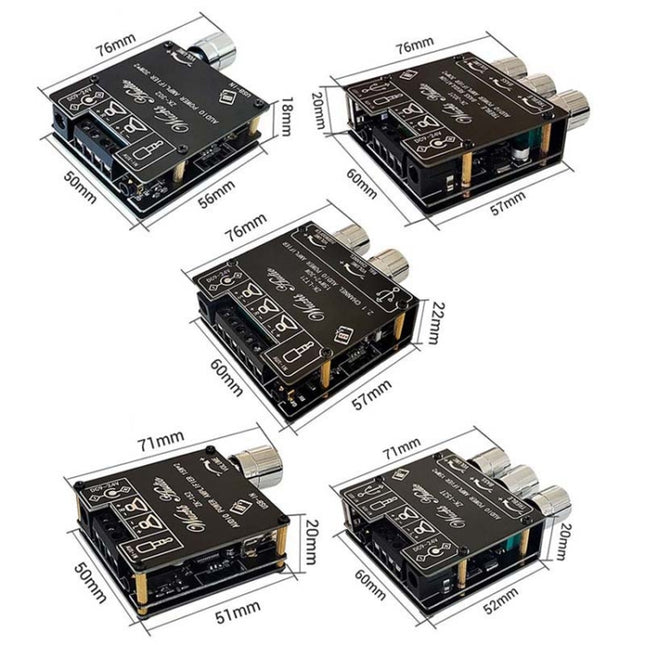 Mini módulo receptor de audio Bluetooth 5.1 con amplificador de potencia estéreo digital de doble canal, ZK-LT21, ZK-152, ZK-152T, ZK-302, ZK-302T