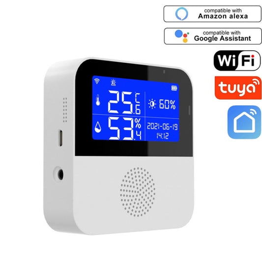 Sensor de temperatura y humedad WIFI Tuya con pantalla LCD de 2,9 pulgadas, especificación: solo sensor, con línea de detección