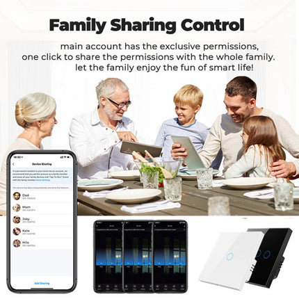 Tuya ZigBee Zero Firewire Touch Wall Remote Control Switch Light Control Voice Switch EU Plug, Style: