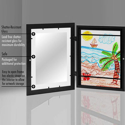 Children Art Frames Magnetic Front Open Frametory for Poster Photo Drawing Paintings Pictures, Wood, Plastic