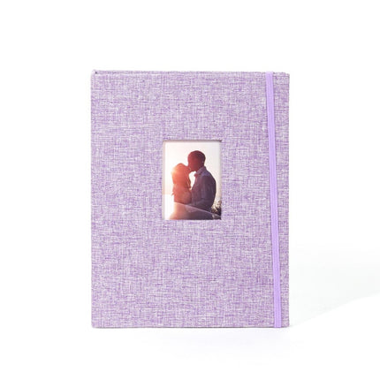 3-inch 208 Pockets Cotton Linen Photo Album Photocard Holder, Khaki, Purple, Grey, Pink, Blue