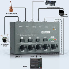 With Single Channel Stereo Switching Mini Signal Hybrid Small Audio, 4 Way mixer, 8 Way Mixer