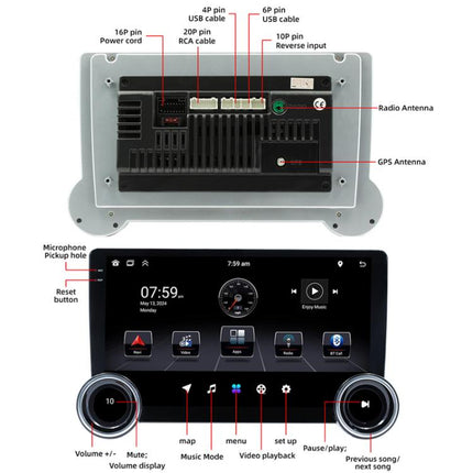 10.1 inch IPS Display + 2.5D Touch Screen Bluetooth FM Radio Car Navigation Machine